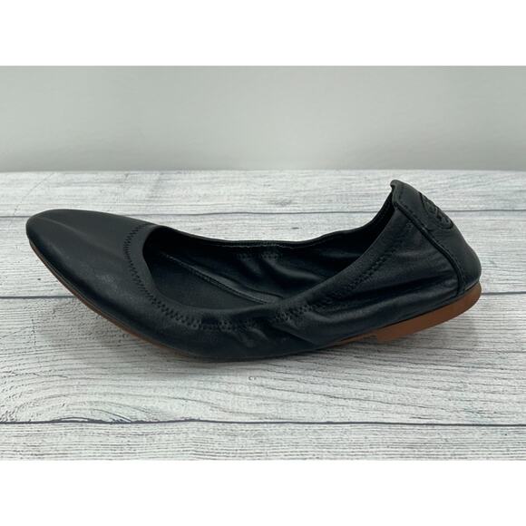 Tory Burch Womens Black Cushioned Eddie Nappa Leather Ballet Flats 2.0 Size 8M - Picture 3 of 11